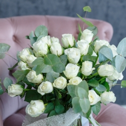 35 White Roses 50-60cm