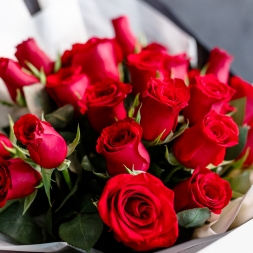 25 Trandafiri Roșii 50-60 cm (aranjament haotic)