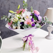 White Pink Purple Bouquet alt vedere product 5