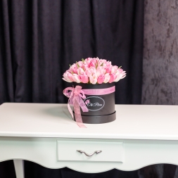 Black Box with Pink Tulips