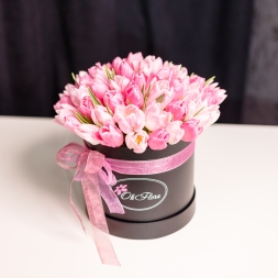 Black Box with Pink Tulips