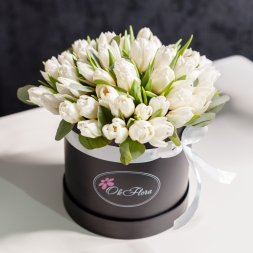 Small Luxury Box with White Tulips