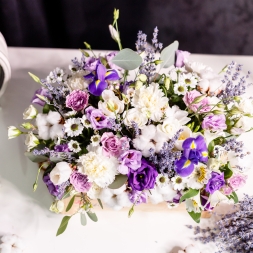 Natural Crate with Mixed Flowers