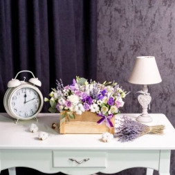 Natural Crate with Mixed Flowers