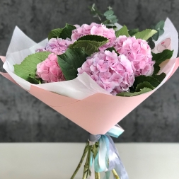 Bouquet of Pink Hydrangea in Paper