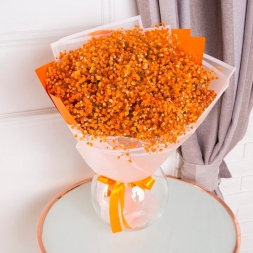 Bouquet of Orange Gypsophila