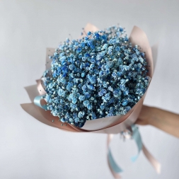Bouquet of 7 Blue Gypsofilas