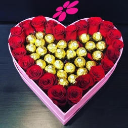 Heart with roses and Ferrero