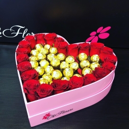 Heart with roses and Ferrero