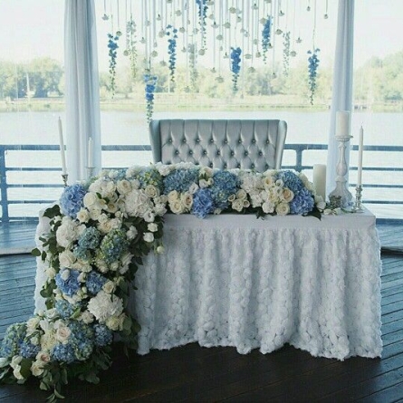 Бело-голубой декор в интерьере дома