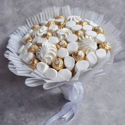 Buchet Comestibil cu Zefir, Bezele si Ferrero Rocher