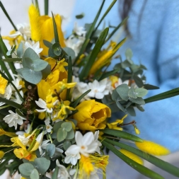 Spring Bouquet with Tulips and Narcissus Spray