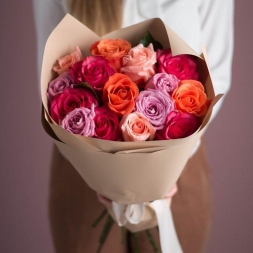 Bouquet of Multicolored Roses 30-40cm
