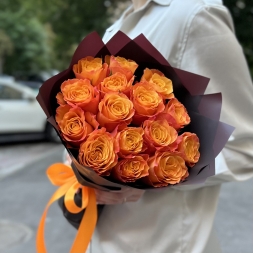 Букет оранжевых роз Фри Спирит