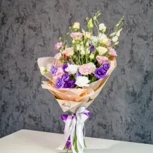 Bouquet of 15 White-Pink-Purple Lisianthus alt vedere product 3