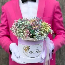 Box with Rainbow Gypsophila alt vedere product 2