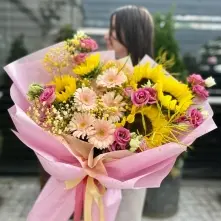 Buchet cu Floarea Soarelui si Gerbere alt vedere product 6