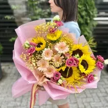 Buchet cu Floarea Soarelui si Gerbere alt vedere product 4