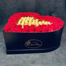 Heart Box Roses and Ferrero Rocher alt vedere product 7