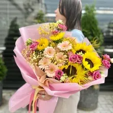 Buchet cu Floarea Soarelui si Gerbere alt vedere product 5