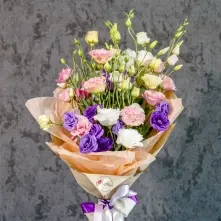 Bouquet of 15 White-Pink-Purple Lisianthus alt vedere product 2