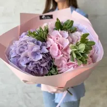 Bouquet of Pink and Purple Hydrangeas alt vedere product 4