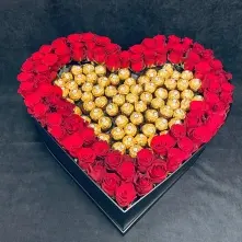 Heart Box Roses and Ferrero Rocher alt vedere product 3