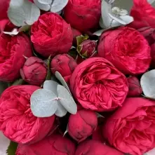 Bouquet with Red Piano Roses and Eucalyptus alt vedere product 8